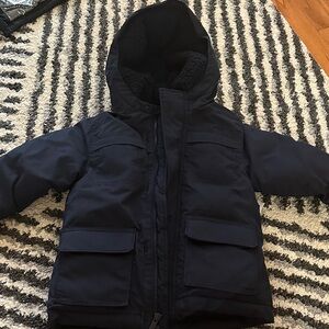 Kids Navy Blue Hooded Jacket